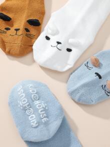 3pairs Baby Cartoon Graphic Socks - Multicolor - View 3