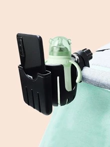 1pc Baby Multifunction Stroller Cup Holder - Black - View 1