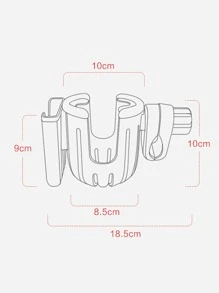 1pc Baby Multifunction Stroller Cup Holder - Black - View 4