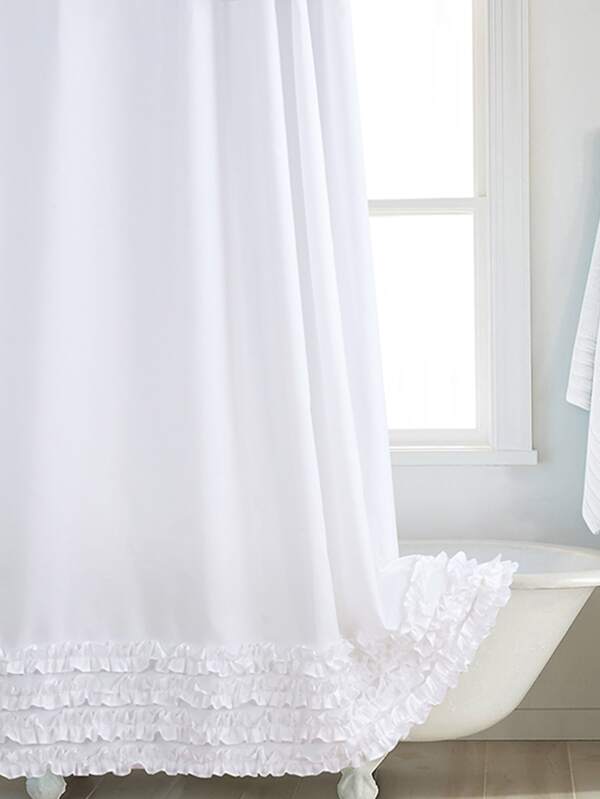 Ruffle Trim Shower Curtain SHEIN USA