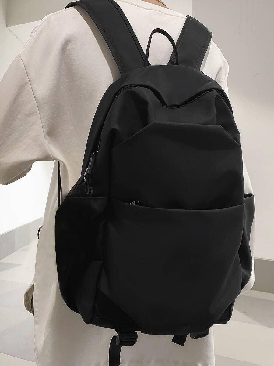 15.6 Inch Men Minimalist Casual Daypack, Schoolbag For Travel, College, School - Black - View 1