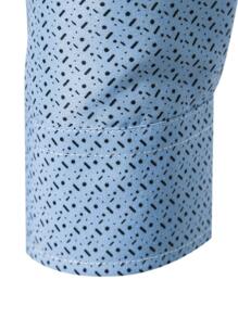 Manfinity Mode 男士滿版印花襯衫 - 藍色 - 查看 7