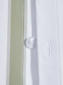 Manfinity Men Vertical Striped Shirt Without Tee - White - View 5