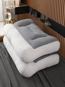 1 pieza Almohada de ropa de cama de dos tonos - Blanco - Ver 4