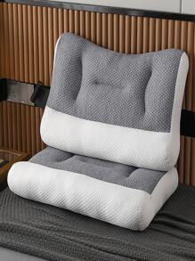 1 pieza Almohada de ropa de cama de dos tonos - Blanco - Ver 7