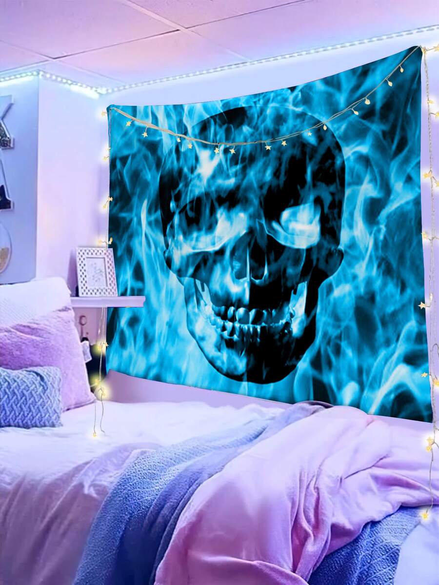 Tapiz estampado de cráneo - Multicolor - Ver 1