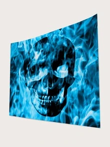 Tapiz estampado de cráneo - Multicolor - Ver 2