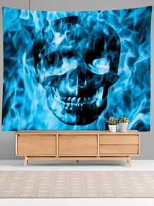 Tapiz estampado de cráneo - Multicolor - Ver 3