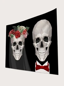 Tapiz estampado de cráneo - Multicolor - Ver 2