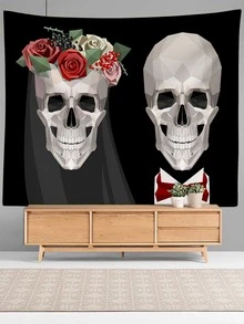 Tapiz estampado de cráneo - Multicolor - Ver 5