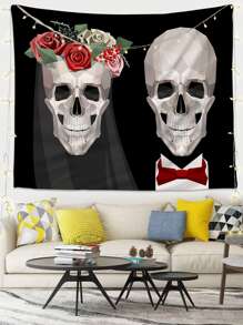 Tapiz estampado de cráneo - Multicolor - Ver 7