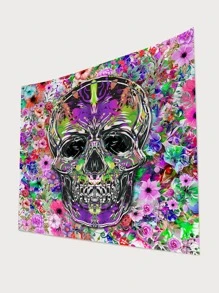 Tapiz estampado de cráneo - Multicolor - Ver 2