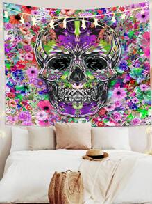 Tapiz estampado de cráneo - Multicolor - Ver 3