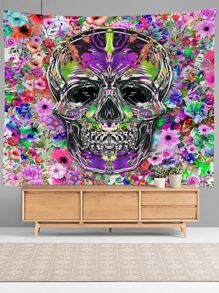 Tapiz estampado de cráneo - Multicolor - Ver 6