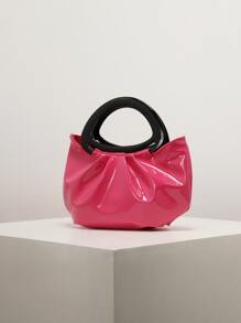 Bolso con fruncido minimalista - Rosa Fucsia - Ver 2