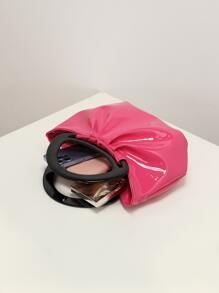 Bolso con fruncido minimalista - Rosa Fucsia - Ver 3
