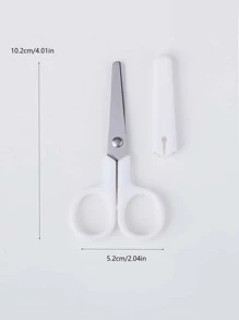 1 件/6 件白色手柄手动剪刀，带保护套 返校,返校,学校用品 - 白色 - 查看 3