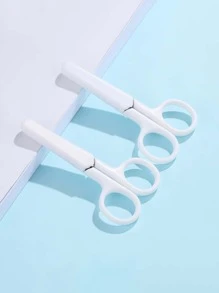 1 件/6 件白色手柄手动剪刀，带保护套 返校,返校,学校用品 - 白色 - 查看 5