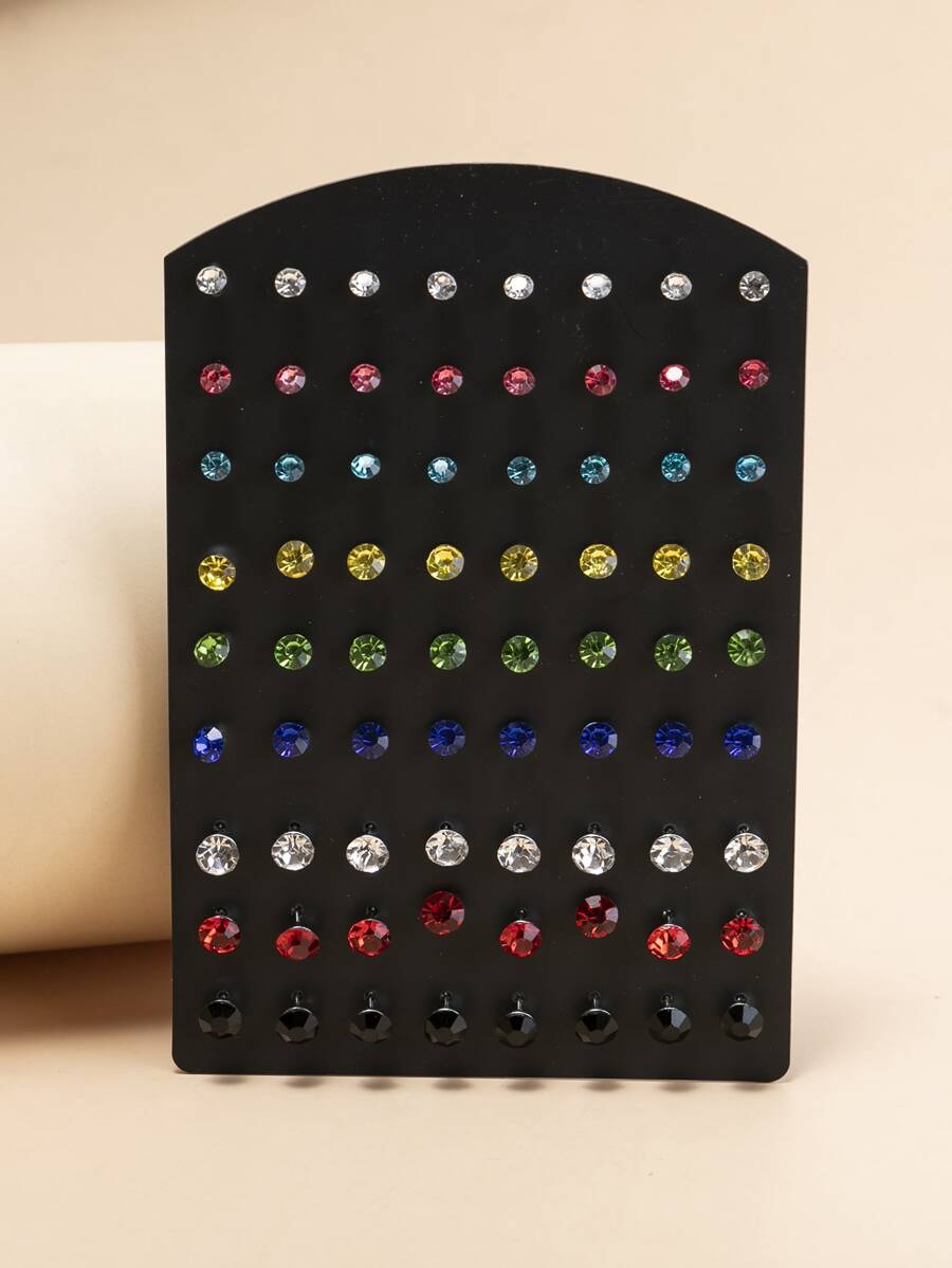 72 chiếc khuyên tai đính đá rhinestone - Đầy màu sắc - Xem 1