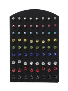 72 chiếc khuyên tai đính đá rhinestone - Đầy màu sắc - Xem 2