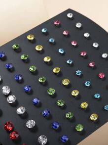72 chiếc khuyên tai đính đá rhinestone - Đầy màu sắc - Xem 4