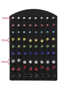 72 chiếc khuyên tai đính đá rhinestone - Đầy màu sắc - Xem 3