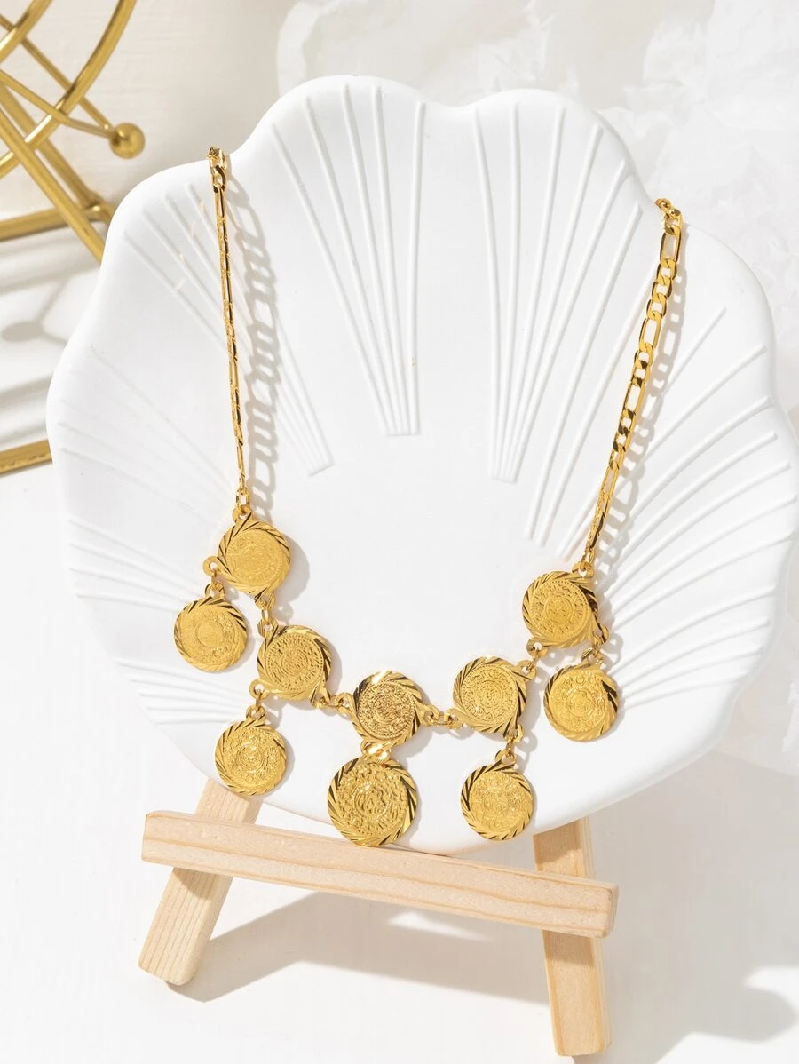 vòng cổ quyến rũ tròn - Vàng - Xem 1