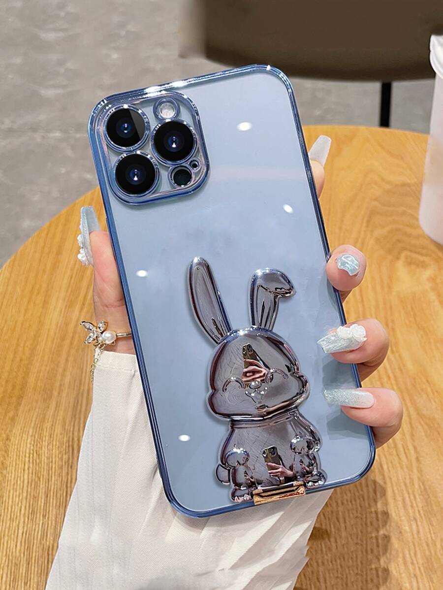Funda para móvil con con diseño de conejo Soporte - Azul - Ver 1