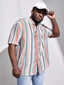 EASEVO Hombres Camisa con estampado de rayas - Multicolor - Ver 1