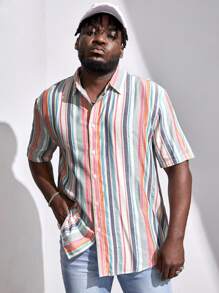 EASEVO Hombres Camisa con estampado de rayas - Multicolor - Ver 3