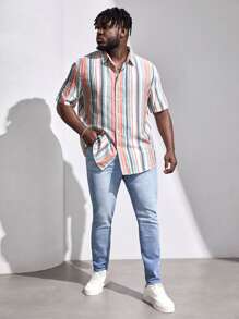 EASEVO Hombres Camisa con estampado de rayas - Multicolor - Ver 6