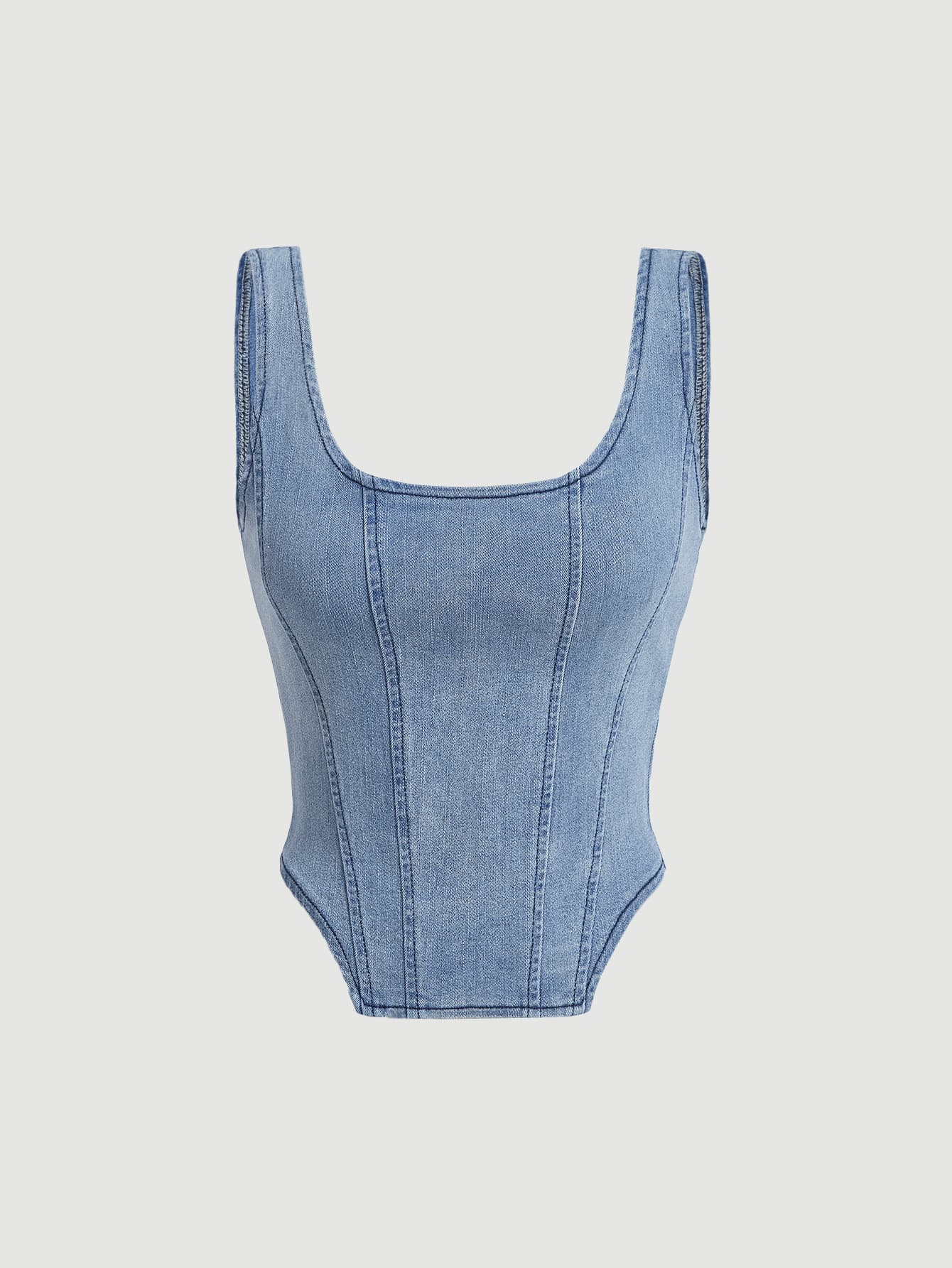 Square Neck Denim Top