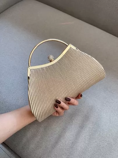 Moonlit EveBag Glamorous Glitter Bling, Sequin, Luxury, Shiny Glitter Rhinestone Decor Chain Ruched Bag Evening Bag, Dinner Bag Ruched For Party Girl, Woman, Bride Perfect For Party, Wedding, Prom, Dinner/Banquet, For Suitable For Matching With Black Dress,Formal Dresses,Sexy Dress, Evening Gown,Prom Dress, Clutch Bag For Wedding, Party Bags,Perfect For Party Wedding Prom Dinner/Banquet Matching With Holiday Party Dress Evening Dress & Sequin Dress