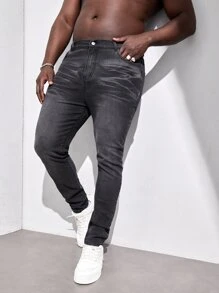 Manfinity 男士斜口袋緊身牛仔褲