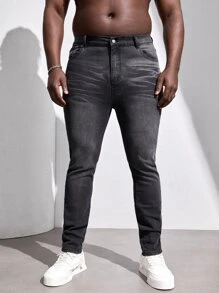 Manfinity 男士斜口袋緊身牛仔褲