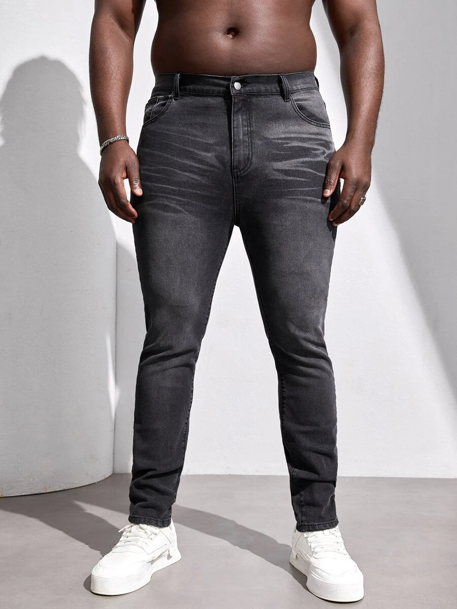 Manfinity 男士斜口袋緊身牛仔褲