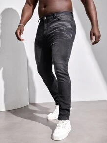 Manfinity 男士斜口袋緊身牛仔褲