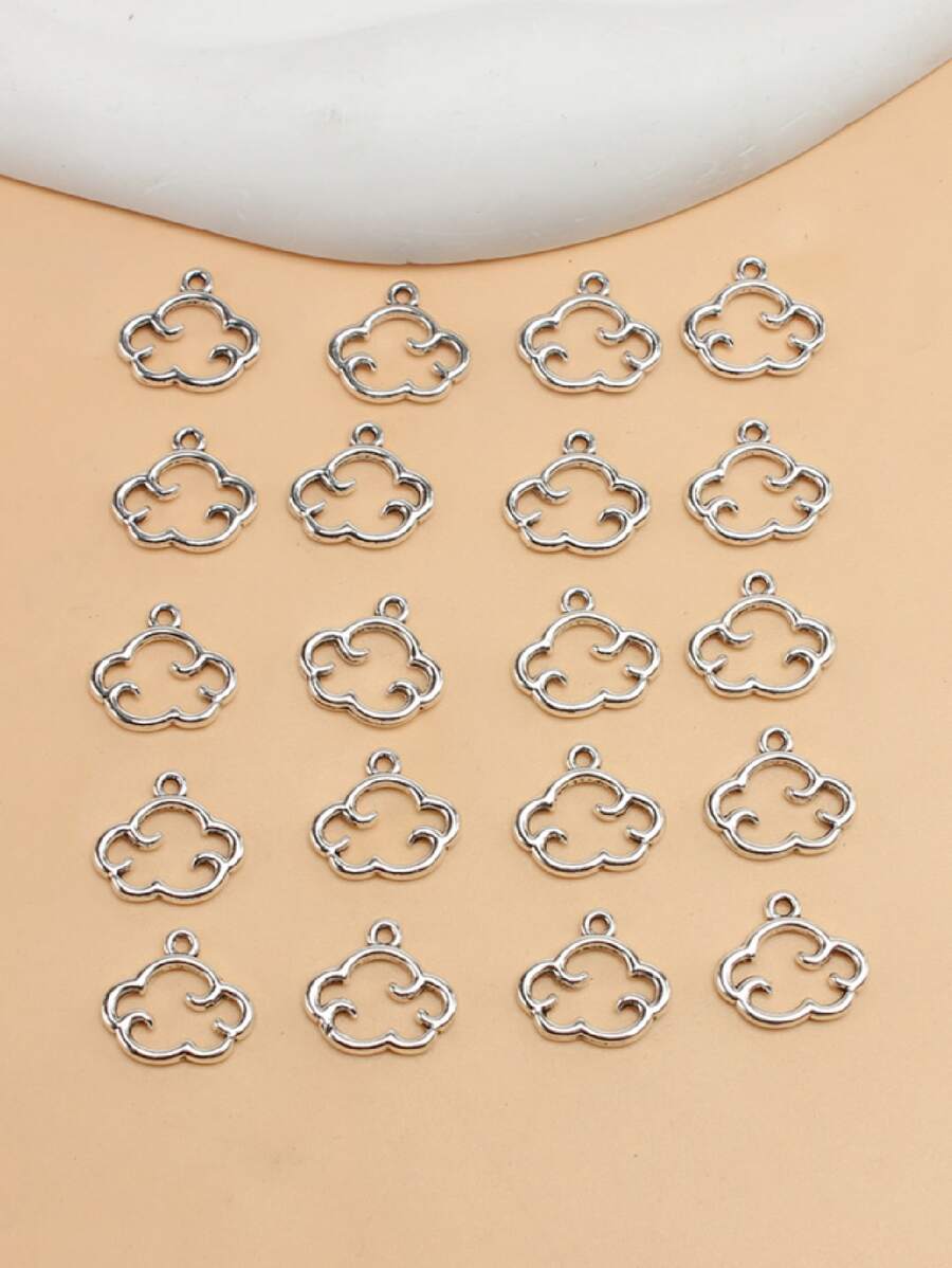 20 件合金雲朵 DIY 吊墜 - 銀色 - 查看 1