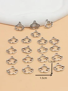 20 件合金雲朵 DIY 吊墜 - 銀色 - 查看 3