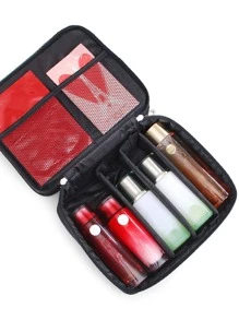 1 pieza Bolsa de maquillaje multifuncional portátil de doble capa con forma de rombo y gran capacidad, impermeable, para almacenamiento de maquillaje y decoración de habitaciones, bolsas, bolsa de maquillaje, tocador, viaje, bolsa de maquillaje, artículos de viaje, organizador, almacenamiento, artículos de viaje esenciales, organizador de maquillaje, bolsas de maquillaje, bolsa de aseo, organizador de escritorio, bolsa de cosméticos, bolsa de maquillaje, organizador de maquillaje, accesorios de tocador, bolsa de maquillaje, bolsas de maquillaje, bolsa de maquillaje, bolsa de maquillaje, bolsas de maquillaje, bolsa de cosméticos, organizador de maquillaje, viaje, bolsa de maquillaje, bolsa, tocador, bolsa de maquillaje, artículos de viaje esenciales, bolsa, accesorios de tocador, bolsa de maquillaje pequeña - Negro - Ver 2