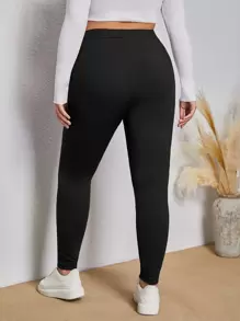 CovetEZ Quần lót kích thước lớn Đắp vá Lá thư Giải trí - màu đen - Xem 2