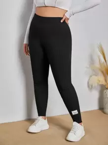 CovetEZ Quần lót kích thước lớn Đắp vá Lá thư Giải trí - màu đen - Xem 4