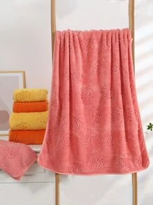 1pc Floral Jacquard Random Color Towel Or 1pc Bath Towel - Multicolor - View 1