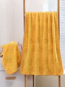 1pc Floral Jacquard Random Color Towel Or 1pc Bath Towel - Multicolor - View 3