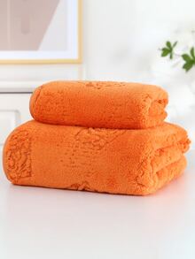 1pc Floral Jacquard Random Color Towel Or 1pc Bath Towel - Multicolor - View 5