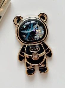 1 件宇航员设计突出手机握把，兼容 、Android 手机，生日、家人、朋友礼物，推拉式手机握把、手机支架、手机配件 - 黑色 - 查看 2