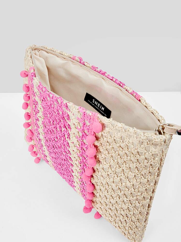 Borsa a tracolla in paglia estiva alla moda da donna, vacanza al mare, shopping, borsa a tracolla in tessuto, borse a tracolla per borse da donna  1524
