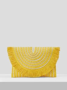 SHEIN SXY ly hợp Hem thô Khối Màu Kỳ nghỉ - Màu vàng - Xem 6