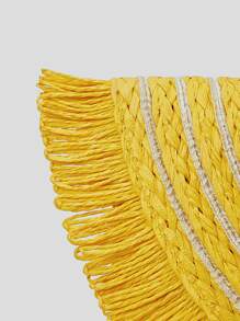 SHEIN SXY ly hợp Hem thô Khối Màu Kỳ nghỉ - Màu vàng - Xem 9