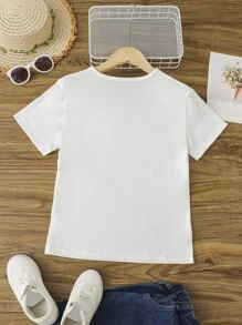Chicas Camiseta con estampado de corazón - Blanco - Ver 2